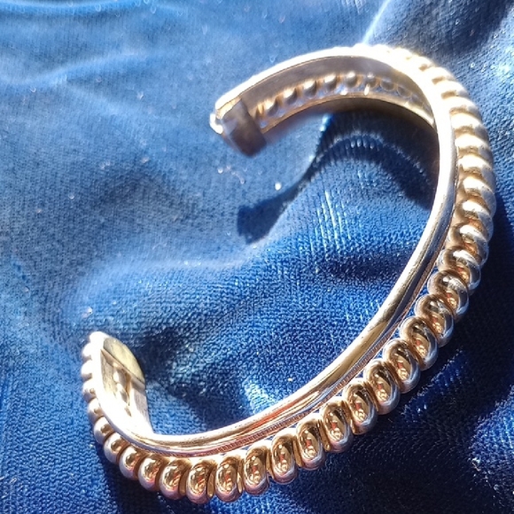 Sterling Silver Twisted Coil Cuff Bracelet Stamped Sterling - Picture 4 of 16